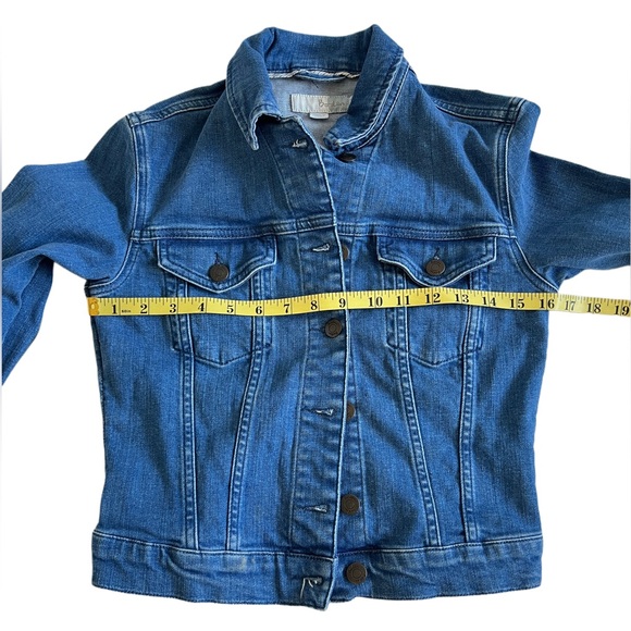 Boden Cotton Crop Blue Jean Denim Jacket Boho Y2K style 4 S - Picture 5 of 9